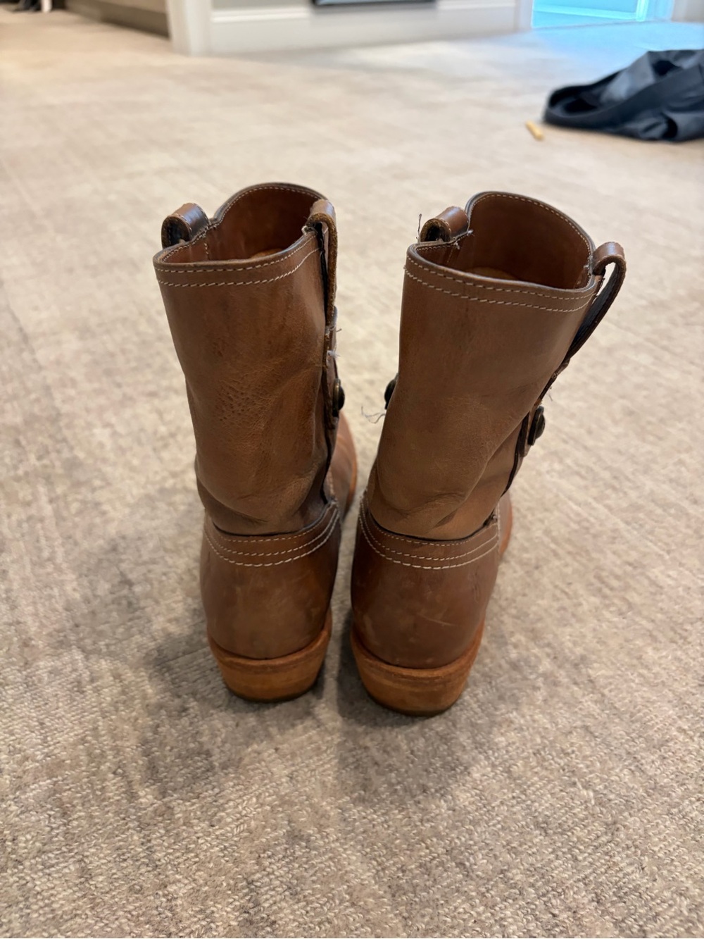 Frye Brown Leather Mid-Calf Boots